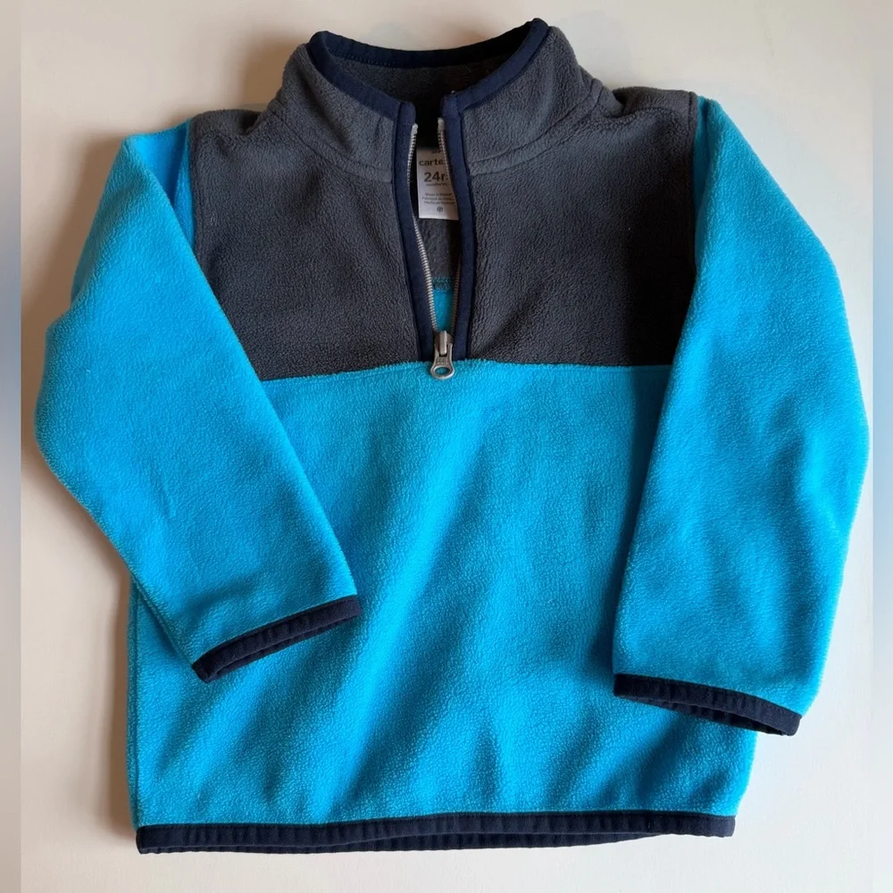 Fall Jacket Carter's Indigo Blue Fleece Pull Over Fleece